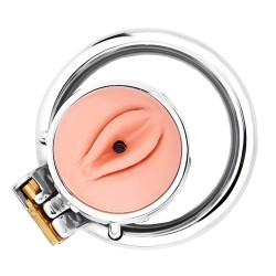 fake silicone stainless steel chastity cage