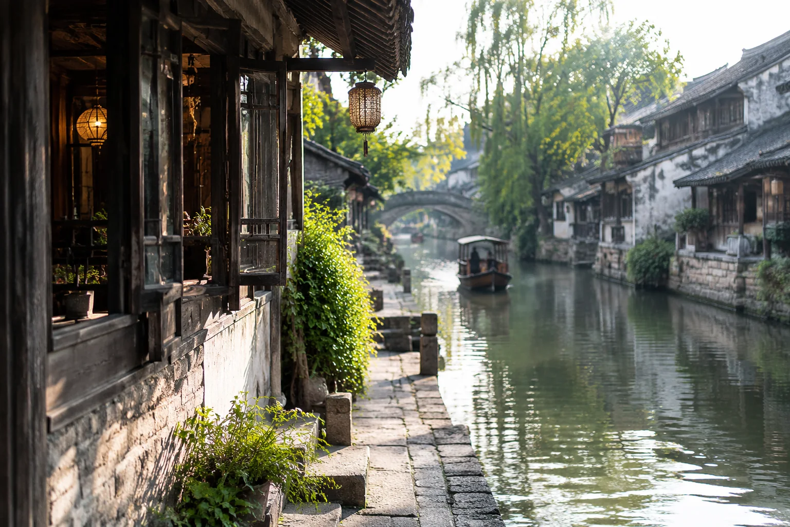 AI-generated realistic travel concept: Bai Jian Lou and the Old Riverside Lanes